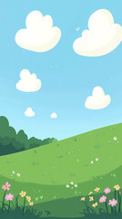 Fototapeta premium Beautiful Springtime Meadow Landscape