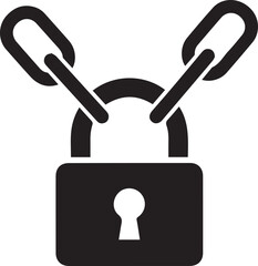 Padlock and Chains Security Silhouette Icon