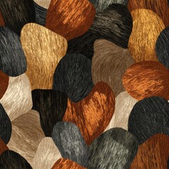 Abstract Seamless Pattern with Earthy Tones and Textured Shapes for Modern Design and Creative Backgrounds

