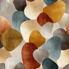 Abstract Seamless Pattern with Colorful Organic Shapes for Modern Textile and Wallpaper Design

