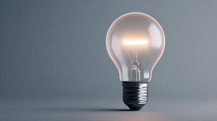 Lightbulb Ideas. Orange lightbulb on a dark background. Generative AI image