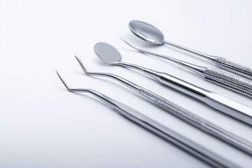 Dental tools arranged symmetrically for efficient dental procedures and care