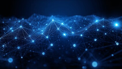 Stunning blue network of interconnected nodes, perfect for technology, science, or futuristic designs, conveying innovation and connectivity in a modern style