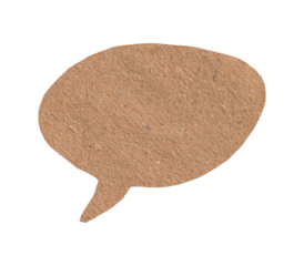 Oval Brown Kraft Paper Speech Bubble Isolated