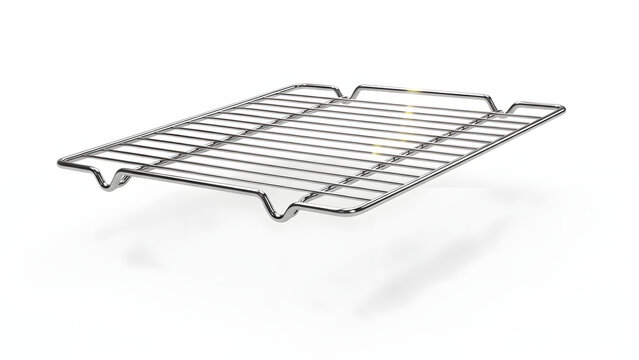 Cooling Rack's Elegance: A gleaming chrome cooling rack, the epitome of utilitarian design, rests gracefully. The clean lines and reflective surfaces enhance its visual appeal.