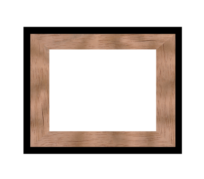 Square Wooden Photo Frame with Thin Black Outline