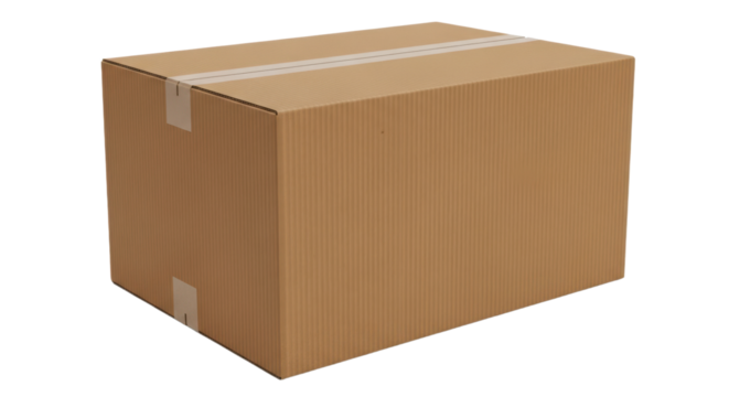 Brown cardboard box with tape for shipping and packaging solutions
