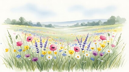 Wildflower meadow landscape
