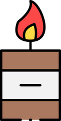 Icon Illustration A stylized candle with a flame, suitable for various design projects and applications