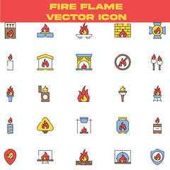 Fire Flame Vector Icons Diverse Set of Burning Elements for Design