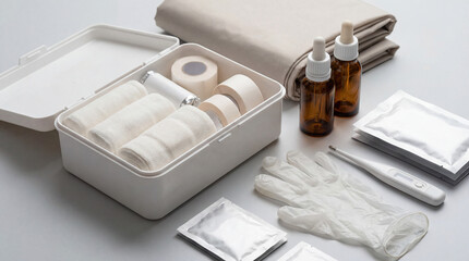 First aid essentials and emergency response concept