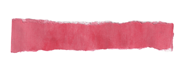 Grunge Red Paper Banner with Rough Torn Edges, Isolated
