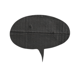  Black Grunge Paper Texture Speech Bubble Isolated