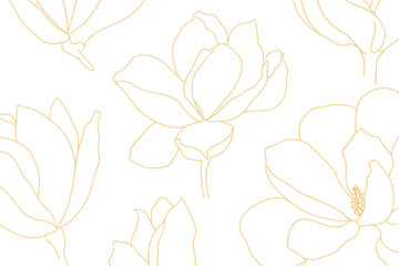 Seamless vector pattern with yellow lily and rose floral illustration for vintage spring and summer nature wallpaper design