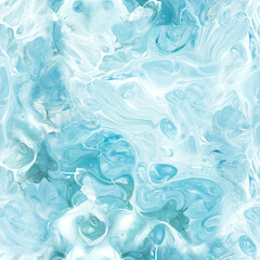 Seamless pattern of abstract blue painting. Art creative hand painted background, marble texture, abstract ocean, acrylic painting.
