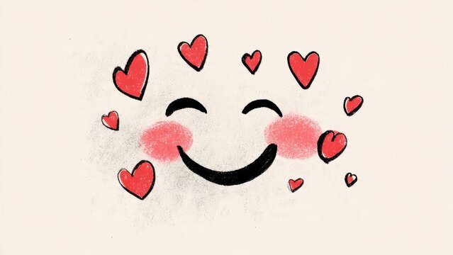 Joyful heart smiley for valentine's day celebration and greeting cards