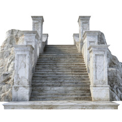 Stone Steps to a High Place: A majestic stone staircase rises towards an unseen destination. The architectural grandeur, and the aged texture of the stone whisper tales of time and transition. 