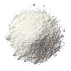Powdered Product: A close-up shot of a small pile of fine, white powder, offering a clean, minimalist aesthetic.