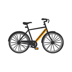 Flat Design Bicycle with Orange Accent on photo White Background bike cycling