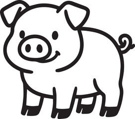 A cheerful illustration of a cute piglet, ideal for conveying themes of innocence and rural life.