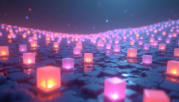 Radiant Structures Rising Within an Infinite Cubic Realm