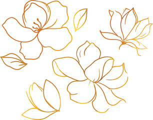Seamless vector floral pattern with a set of flower and leaf design elements