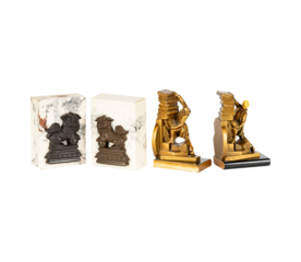 Elegant Bookends: Foo Dog & Library Scholar Pair