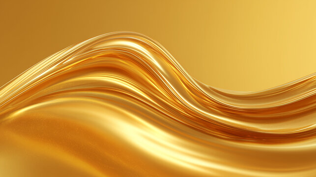 Golden fluid motion soft reflective metal surface - Powered by Adobe