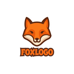 Obraz premium Geometric fox head logo with bold typeface