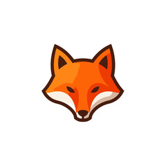 Obraz premium Geometric fox head with vibrant orange fur