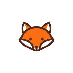 Obraz premium Stylized fox face with brown outline