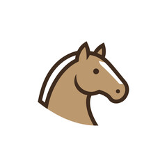 Stylized brown horse head with stripe