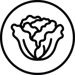 Silhouette Cabbage vegetable icon in a circle vector Illustrator