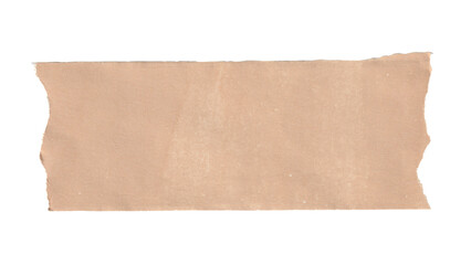 Realistic Torn Kraft Paper Strip, Washi Tape Style Design Element
