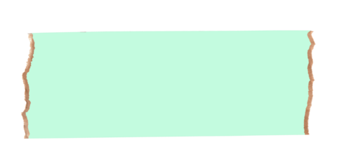 Realistic Torn Pastel Green Paper with Rough Edges on Transparent Background