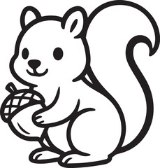 A cute Squirrel holding acorn.