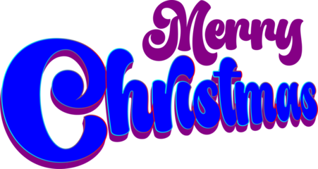 A colorful merry christmas text graphic with a vibrant and festive design