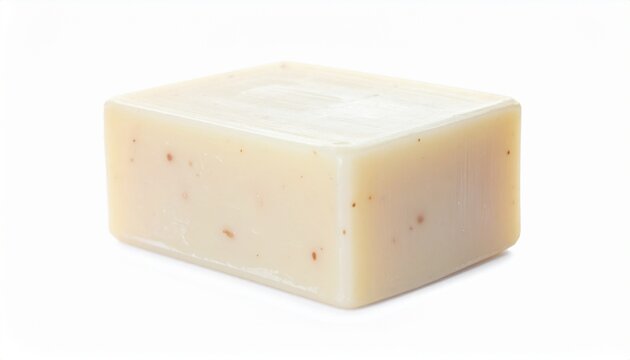 Creamy white soap bar with natural ingredients ready for use in daily hygiene routines