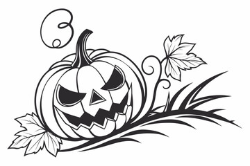helloween sihouette black vector white background
