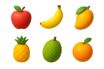Set of fresh fruits and vegetables illustration