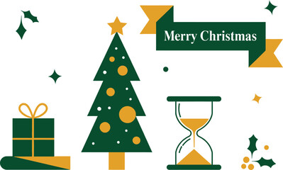 Christmas tree with gifts vector illustration for holiday season decoration design