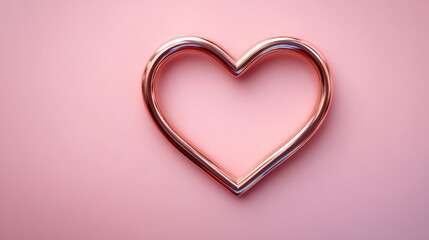 Rose-gold gradient heart outline, valentine, luxurious love expression