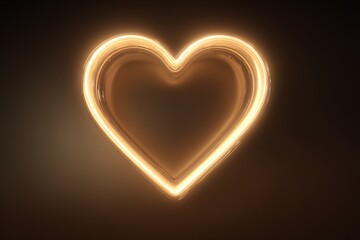 Warm glowing border around heart icon, valentine, bright emotional focus