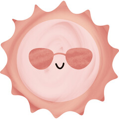 A Cute Pink Sun Wearing Stylish Sunglasses