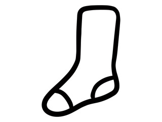 汚れのない白い靴下のイラスト(片足)