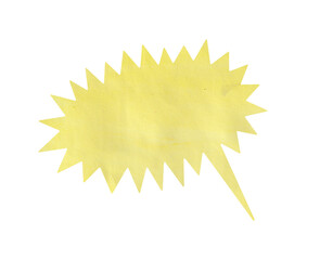 Fototapeta premium Yellow Paper Cutout Speech Bubble for Comic Books