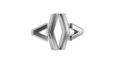 3d html bracket icon silver isolated on white background