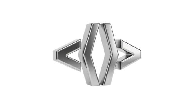 3d html bracket icon silver isolated on white background