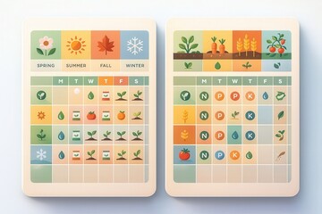 Seasonal Gardening Guide with Visual Infographics for Planting Schedules Nutrition Management and Growth Cycle Awareness captured with clarity