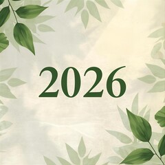 Nature-Inspired 2026 Typography with Floral Background 